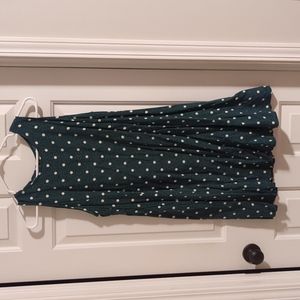 Deep green polka dot dress